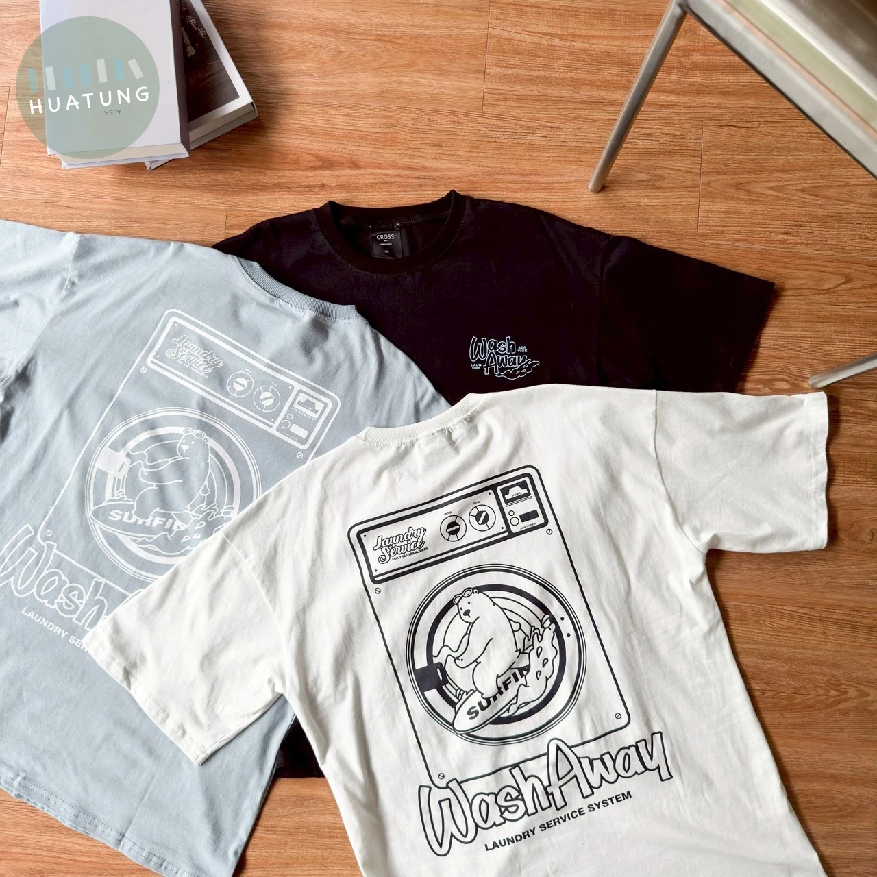 【Concept Design】*衝浪熊-韓版-短T 短袖 寬鬆落肩   男女可 