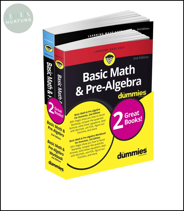 Basic Math & Pre-Algebra For Dummies Book + Workbook Bundle 