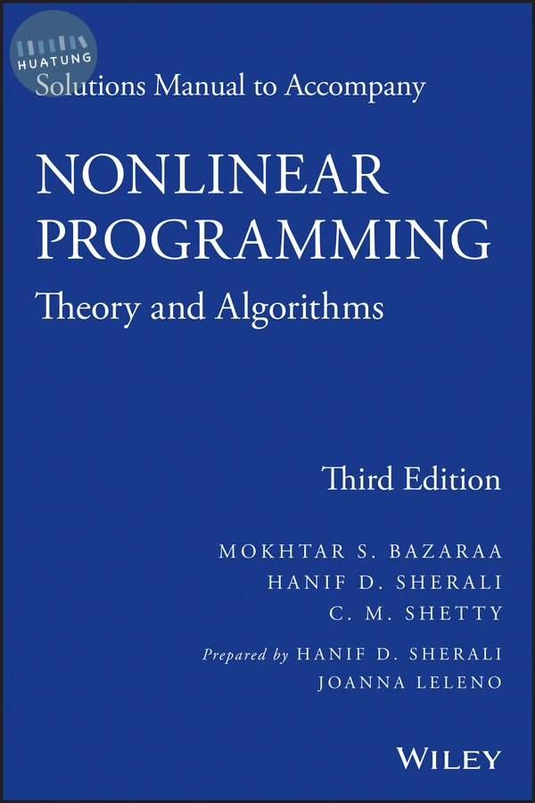 Solutions Manual to accompany Nonlinear Programming 