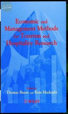 Economic and Management Methods for Tourism and Hospitality Research 