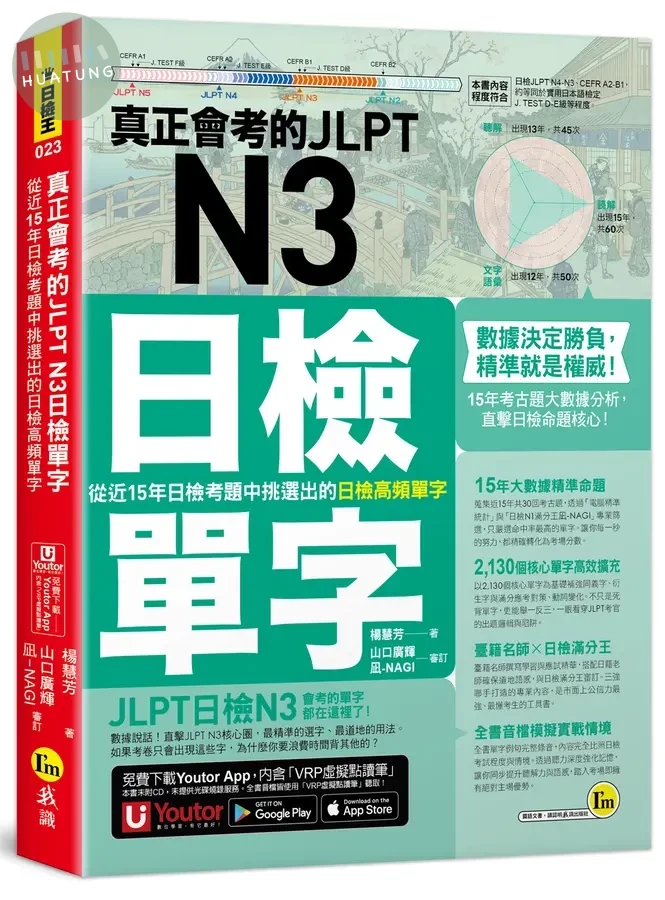 真正會考的JLPT N3日檢單字：從近15年日檢考題中挑選出的日檢高頻單字(附「Youtor App」內含VRP虛擬點讀筆) 