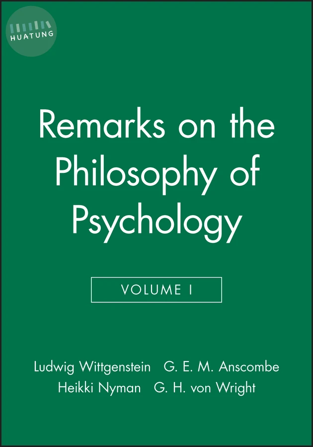 Remarks on the Philosophy of Psychology, Volume 1 